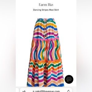 Dancing Stripes Maxi Skirt Size Small